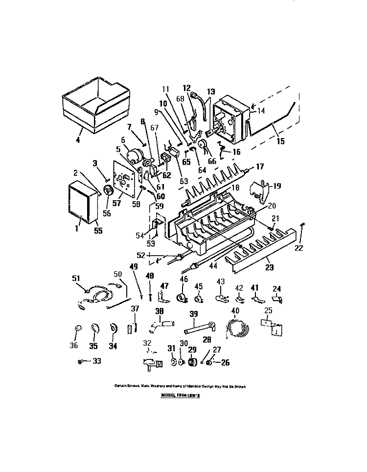 IK - 1J AUTOMATICE ICE MAKER Diagram and Parts List for FPIM18ML3  Frigidaire Refrigerator