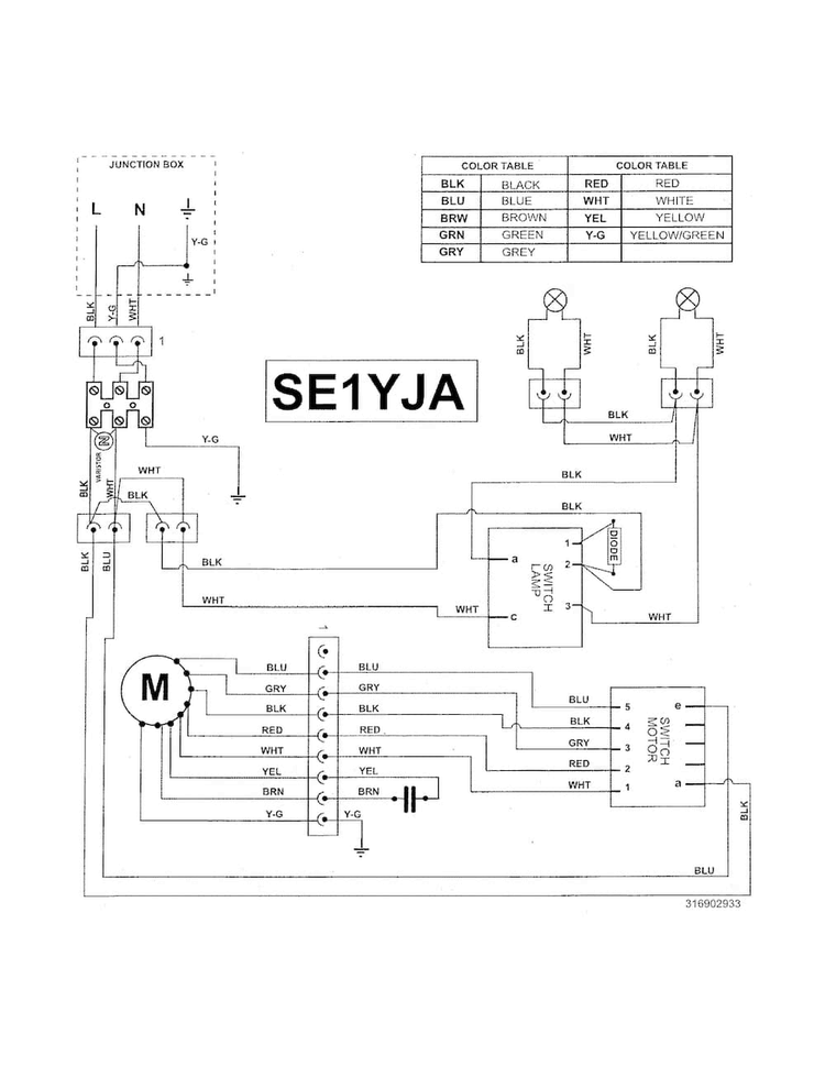 Wiring Diagram Diagram and Parts List for E36WV60PPSA  Electrolux Range Hood
