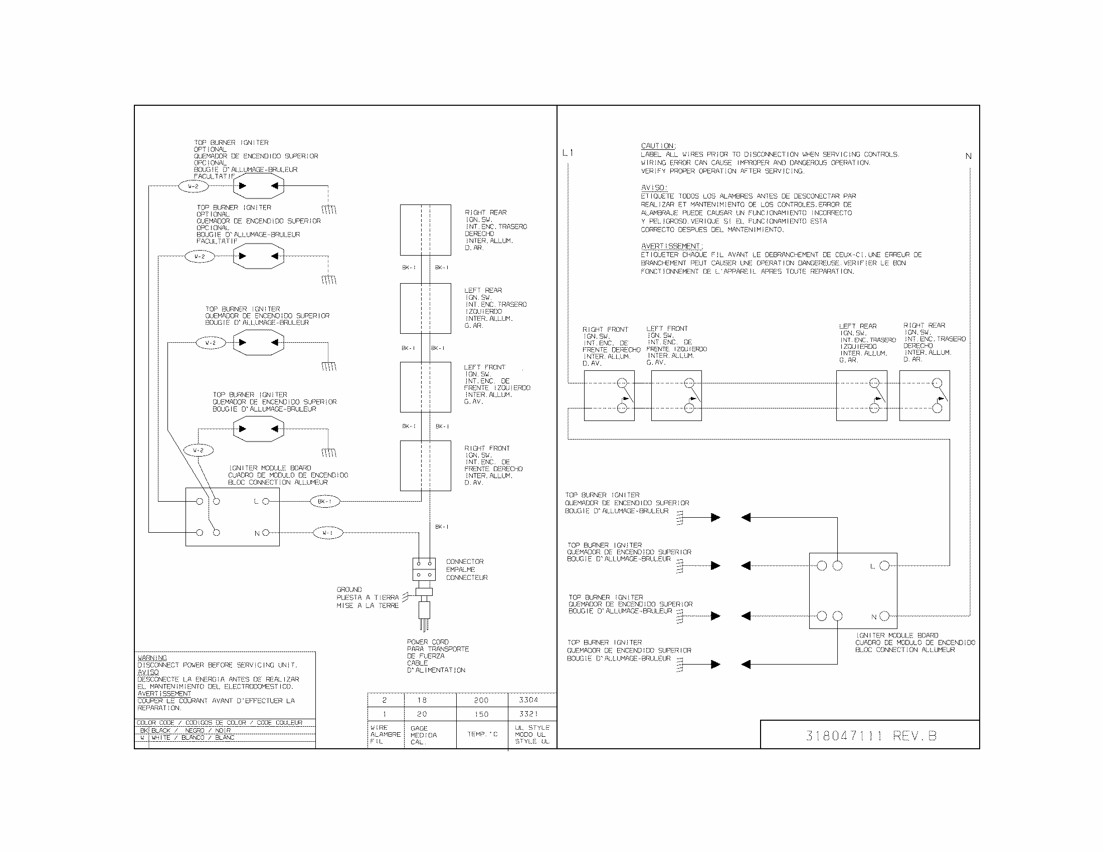 Wiring Diagram Diagram and Parts List for 79032422900  Kenmore Cooktop