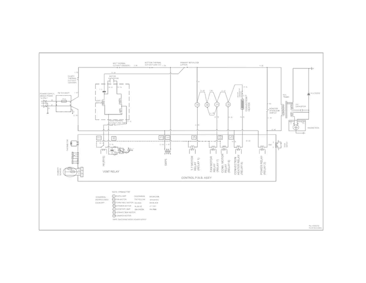 Wiring Diagram Diagram and Parts List for FPBM3077RFB  Frigidaire Microwave