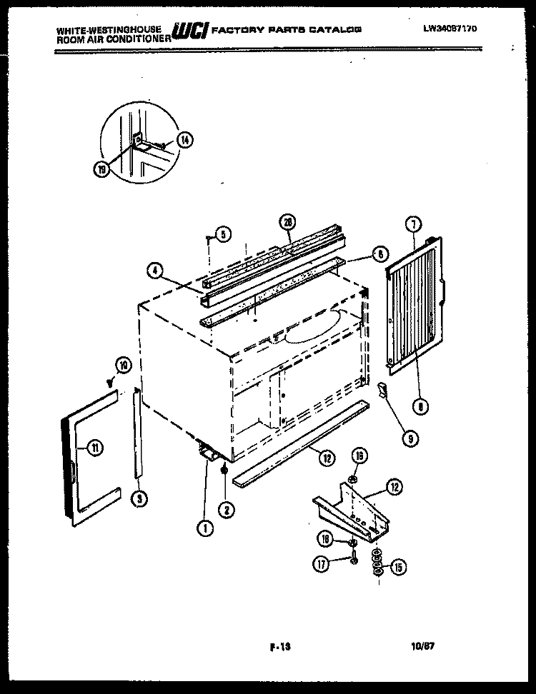 CABINET AND INSTALLATION PARTS Diagram and Parts List for AC053K7A2  Frigidaire Air Conditioner