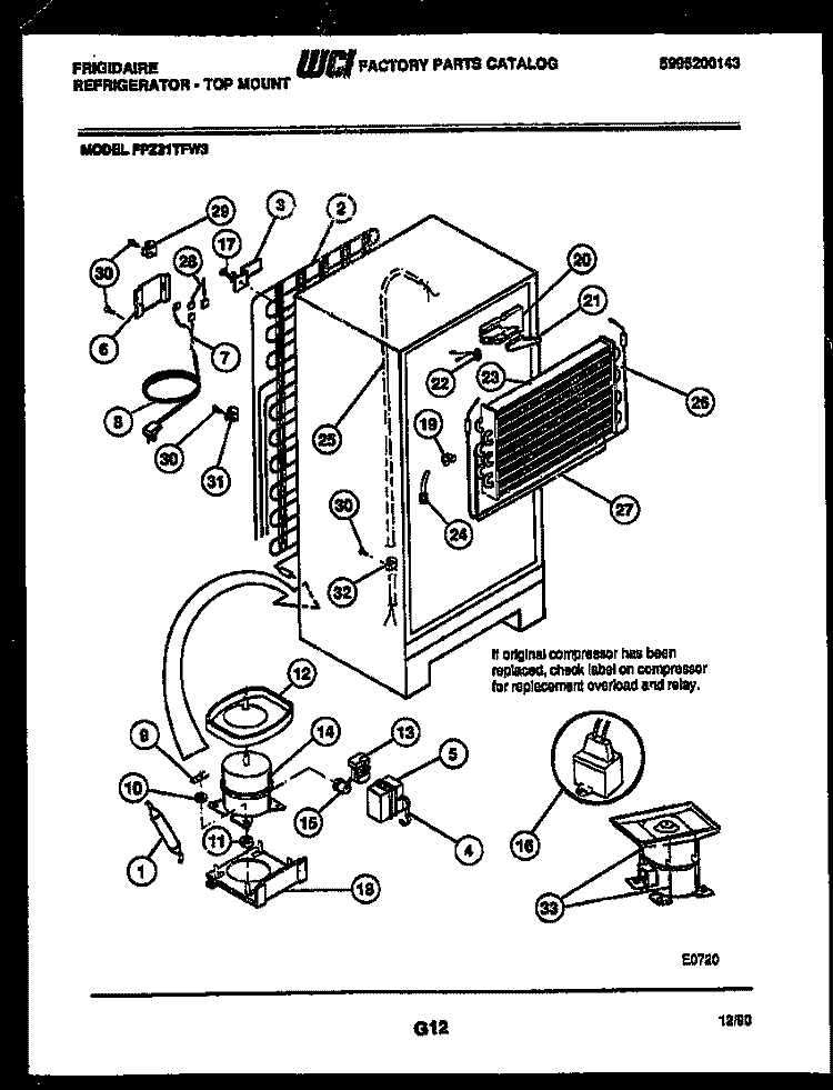 SYSTEM AND AUTOMATIC DEFROST PARTS Diagram and Parts List for FPZ21TFA3  Frigidaire Refrigerator