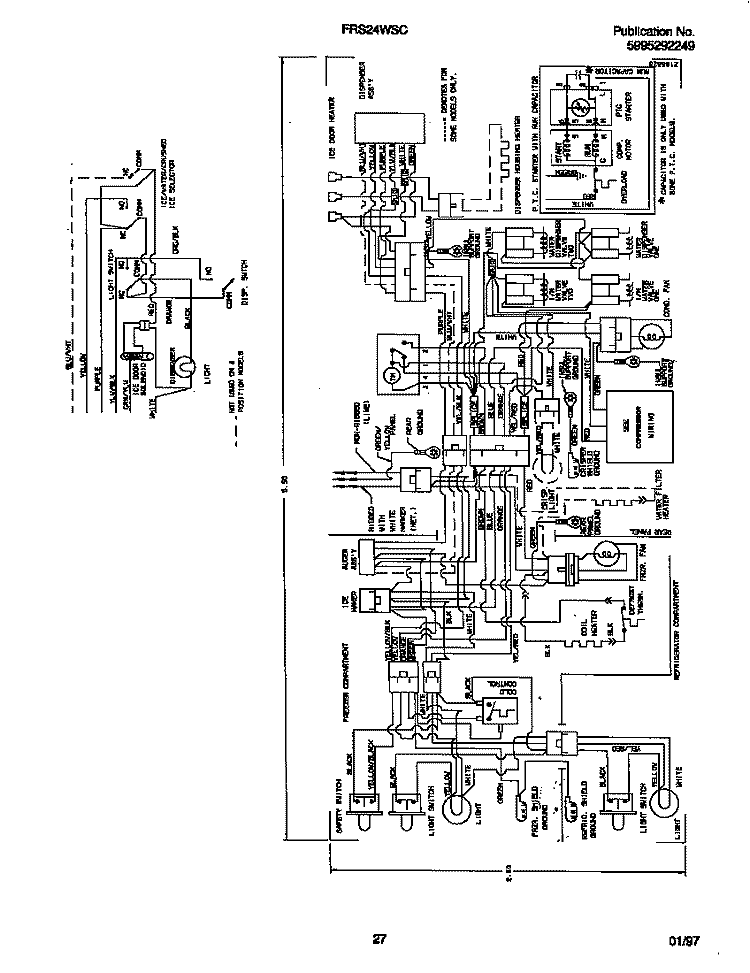 WIRING DIAGRAM Diagram and Parts List for FRS24WSCB5  Frigidaire Refrigerator