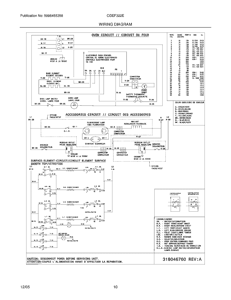 WIRING DIAGRAM Diagram and Parts List for CGEF322ES3  Gibson Range