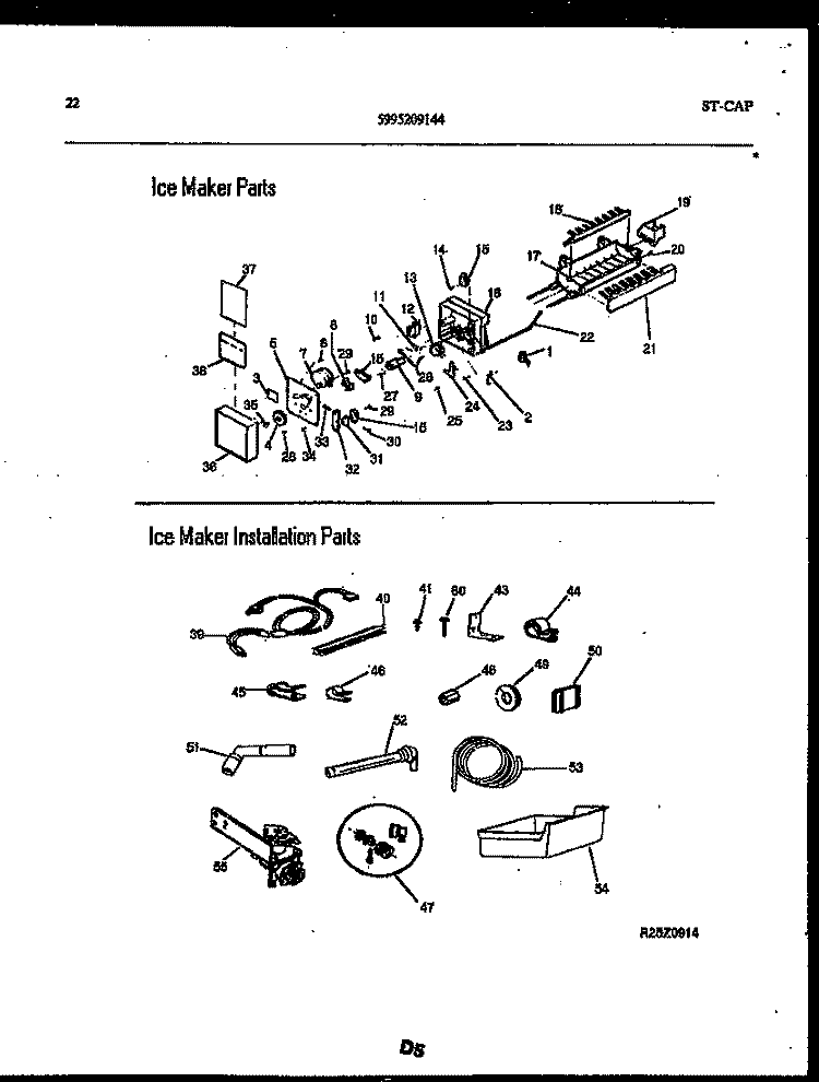 ICE MAKER AND ICE MAKER INSTALLATIO Diagram and Parts List for RS22F8DX1B  Gibson Refrigerator