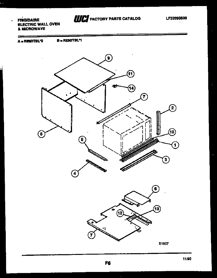 WRAPPER AND INSTALLATION PARTS Diagram and Parts List for REM77BLB0  Frigidaire Microwave Oven Combo
