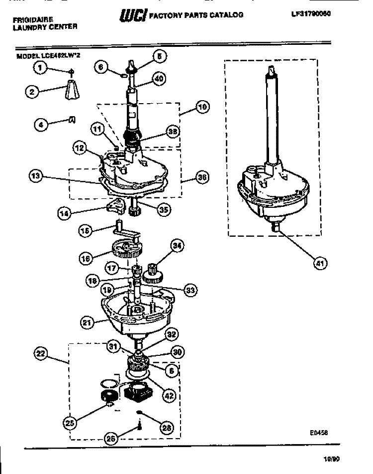 TRANSMISSION Diagram and Parts List for LCE462LL2  Frigidaire Washer