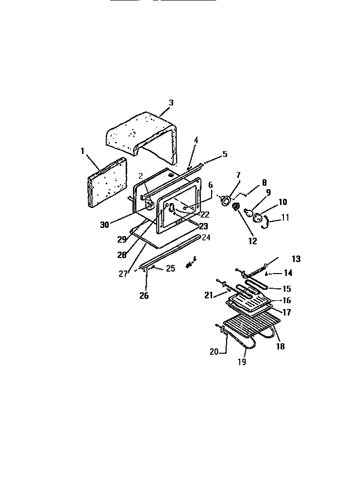 OVEN CAVITY Diagram and Parts List for REP306CT1  Kelvinator Range