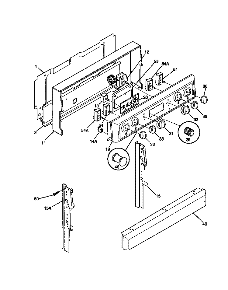 BACKGUARD Diagram and Parts List for FEF350SADD  Frigidaire Range