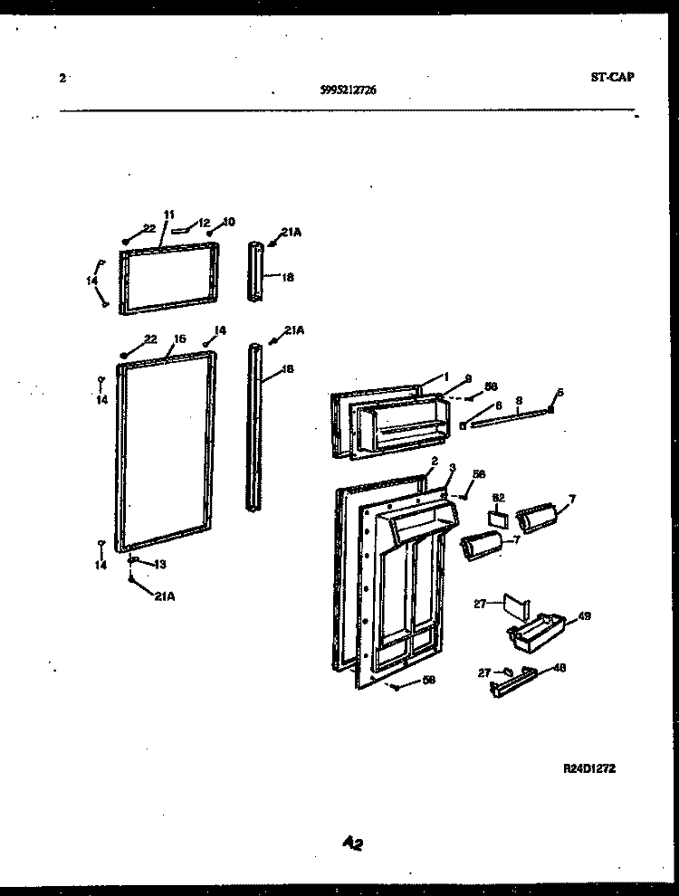 DOOR PARTS Diagram and Parts List for RT19F9WX3B  Gibson Refrigerator