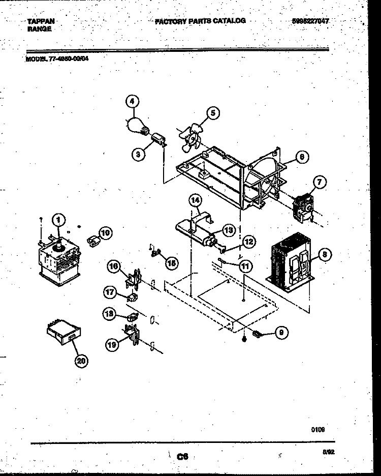 BACKGUARD Diagram and Parts List for 30-4182-23-01  Tappan Range