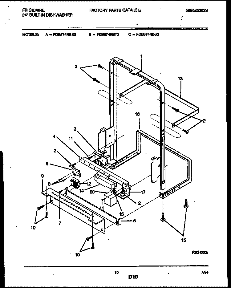 POWER DRY AND MOTOR PARTS Diagram and Parts List for FDB874RBT0  Frigidaire Dishwasher
