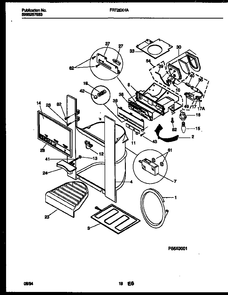 ICE DOOR, DISPENSER AND WATER TANKS Diagram and Parts List for FRT26XHAK1  Frigidaire Refrigerator