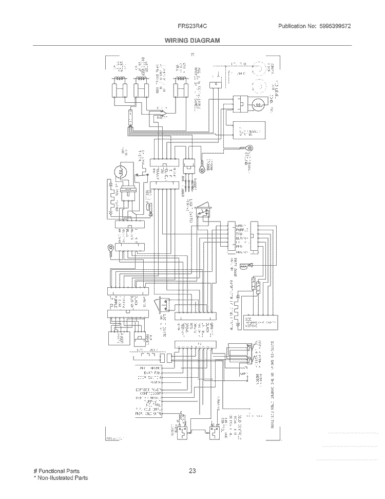 WIRING DIAGRAM Diagram and Parts List for FRS23R4CB3  Frigidaire Refrigerator
