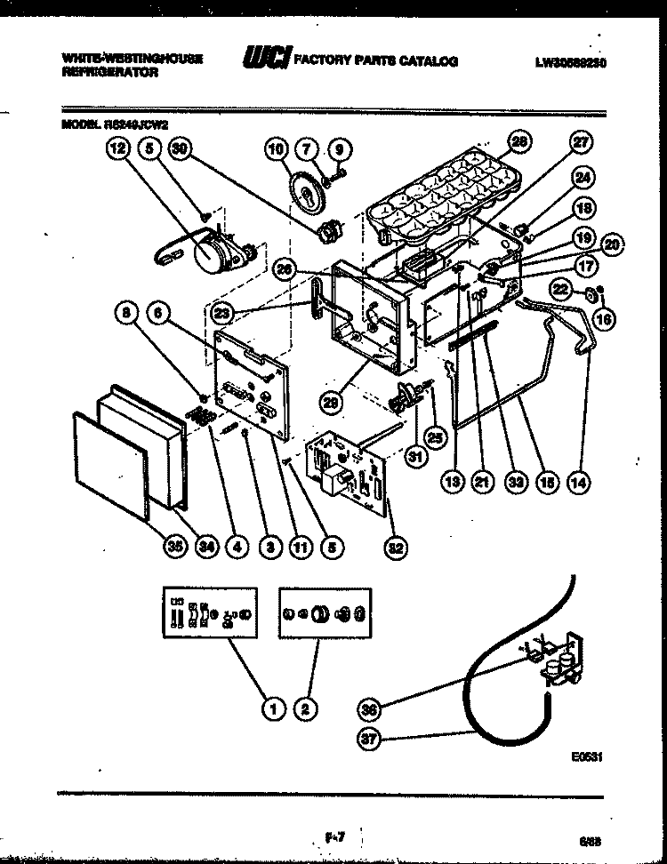 ICE MAKER AND INSTALLATION PARTS Diagram and Parts List for RS249JCD2  Frigidaire Refrigerator