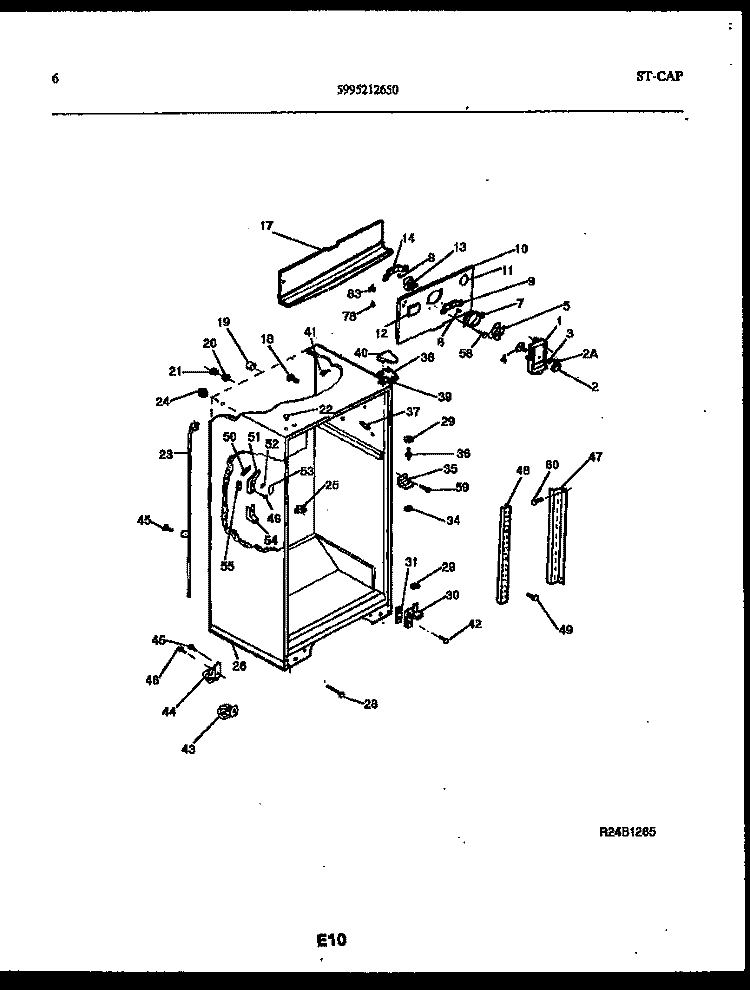 CABINET PARTS Diagram and Parts List for FPCE19TPL1  Frigidaire Refrigerator
