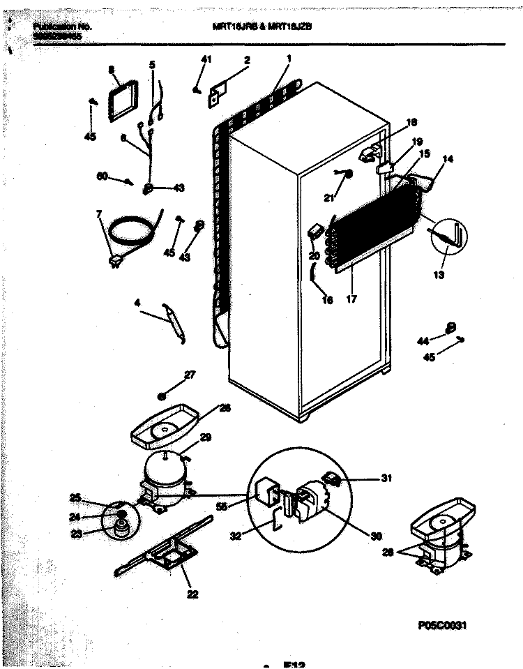 SYSTEM Diagram and Parts List for MRT18JZBD1  Frigidaire Refrigerator