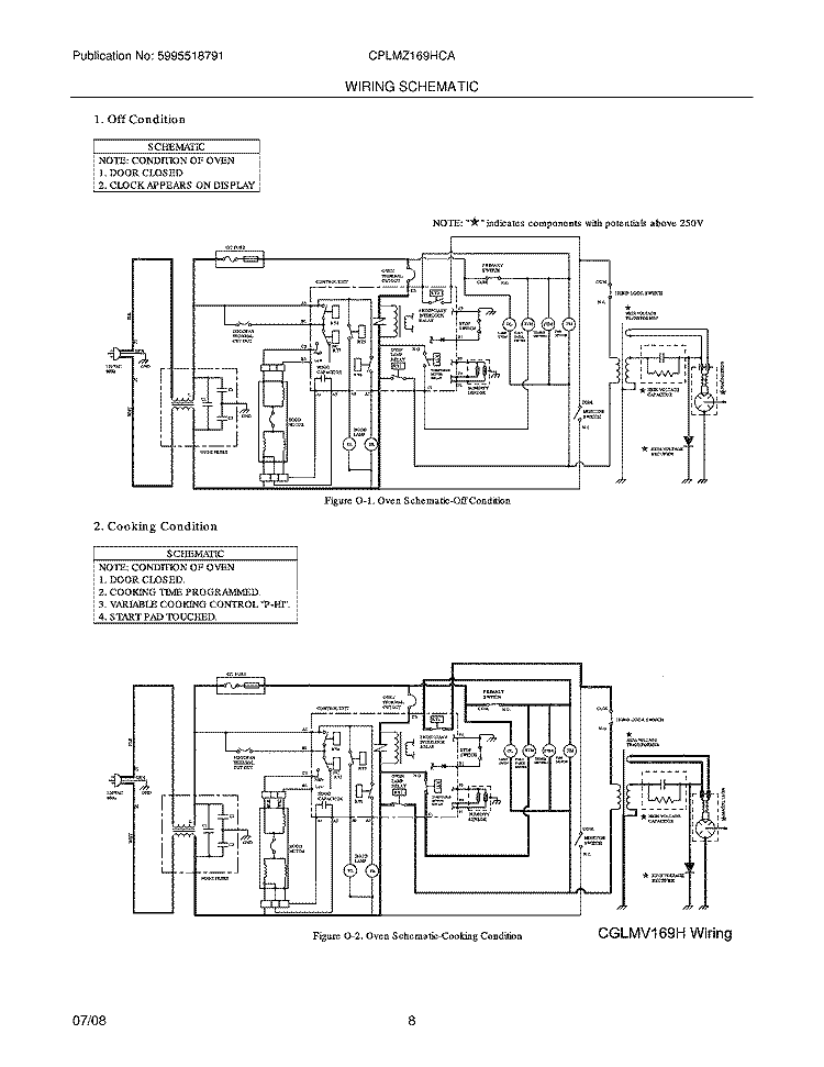 WIRING SCHEMATIC Diagram and Parts List for CPLMZ169HCA  Frigidaire Microwave