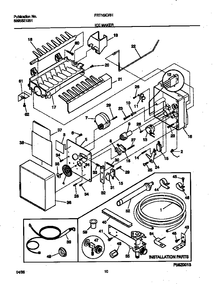ICE MAKER Diagram and Parts List for FRT16ICRHD0  Frigidaire Refrigerator