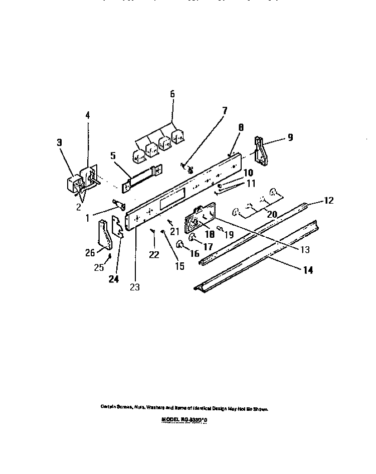 CONTROL PANEL, COOK - MASTER, SWITCHE Diagram and Parts List for RG533DH0  Frigidaire Range