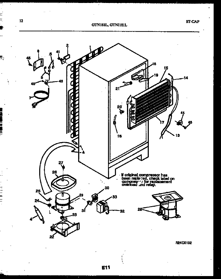 SYSTEM AND AUTOMATIC DEFROST PARTS Diagram and Parts List for GTL181BL0  Frigidaire Refrigerator