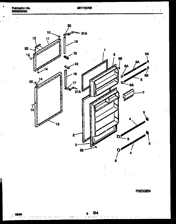 DOOR PARTS Diagram and Parts List for MRT15CNBD1  Frigidaire Refrigerator