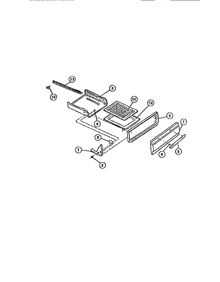 BROILER DRAWER Diagram and Parts List for CGC3M4DXD  Gibson Range