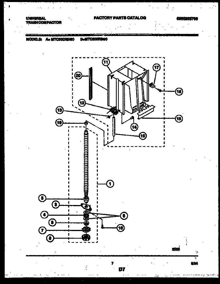 SCREW - POWER AND RAM ASSEMBLY Diagram and Parts List for MTC500RBS0  Frigidaire Trash Compactor