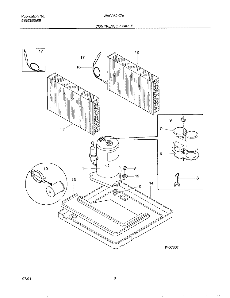 SYSTEM Diagram and Parts List for WAC052K7A4  Westinghouse Air Conditioner