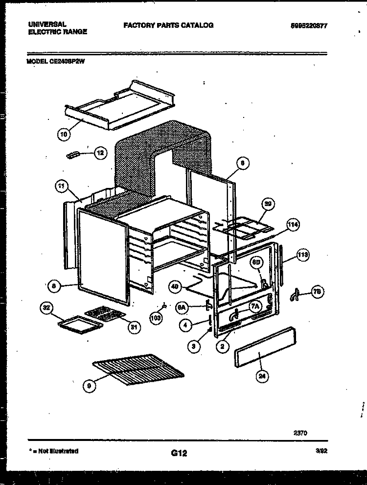 BODY PARTS Diagram and Parts List for CE240SP2D0  Frigidaire Cooktop