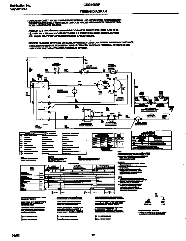 WIRING DIAGRAM Diagram and Parts List for GSG746RFS9  Gibson Dryer