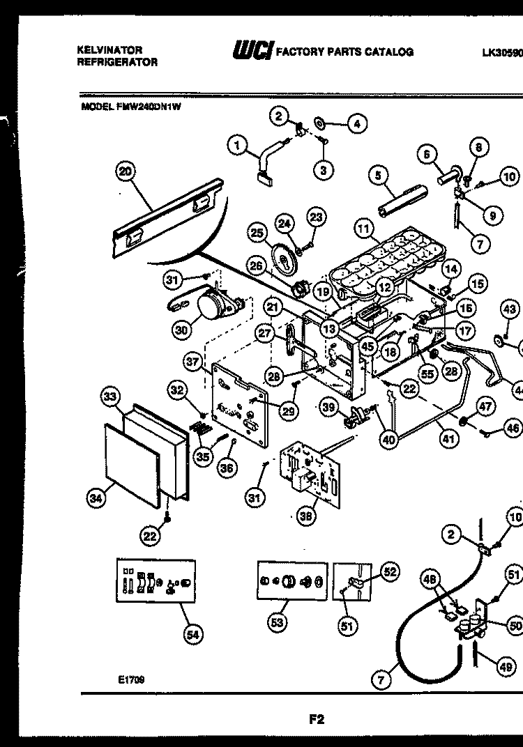 ICE MAKER AND ICE MAKER INSTALLATIO Diagram and Parts List for FMW240DN1F  Kelvinator Refrigerator