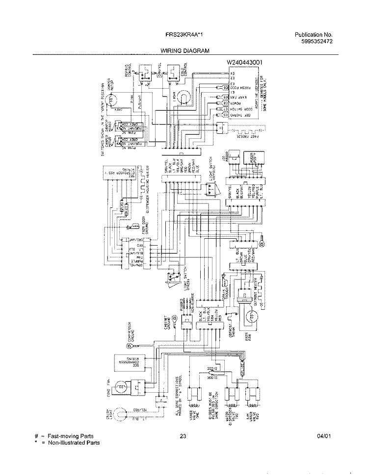WIRING DIAGRAM Diagram and Parts List for FRS23KR4AB0  Frigidaire Refrigerator