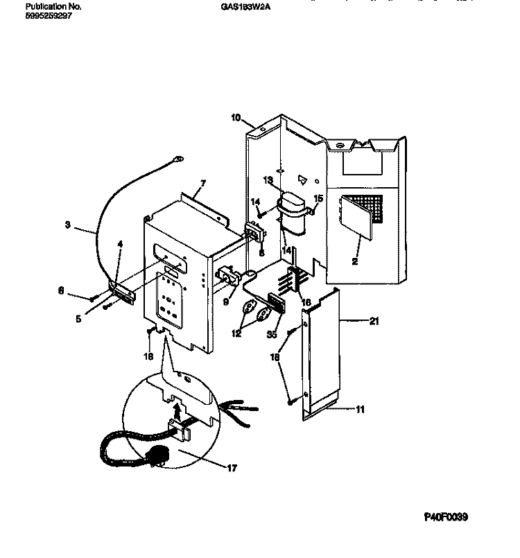 CONTROLS Diagram and Parts List for GAS183W2A2  Gibson Air Conditioner