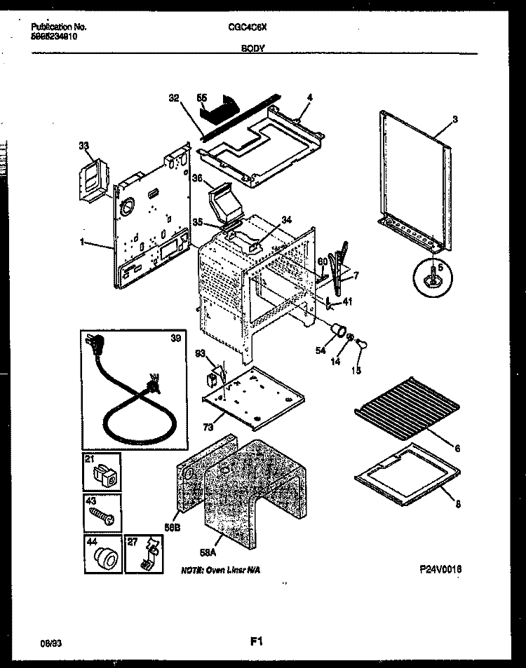 BODY PARTS Diagram and Parts List for CGC4C6DXF  Gibson Range