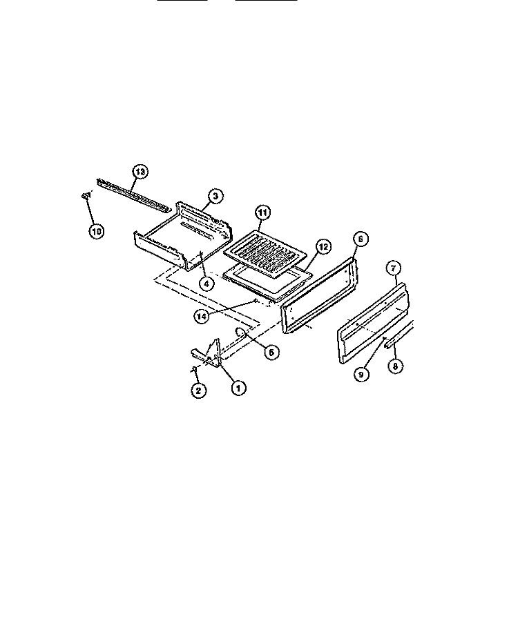 BROILER DRAWER Diagram and Parts List for CGC4C6DXE  Gibson Range