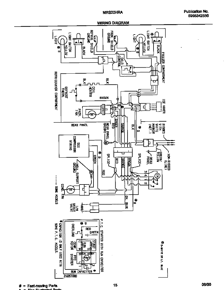 WIRING DIAGRAM Diagram and Parts List for MRS20HRADD  Frigidaire Refrigerator