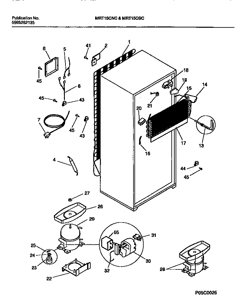 COOLING SYSTEM Diagram and Parts List for MRT15SCSZ0  Kelvinator Refrigerator