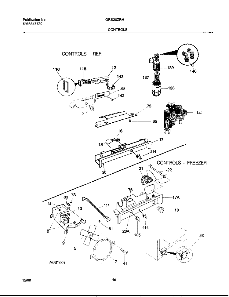 CONTROLS Diagram and Parts List for GRS20ZRHD8  Gibson Refrigerator
