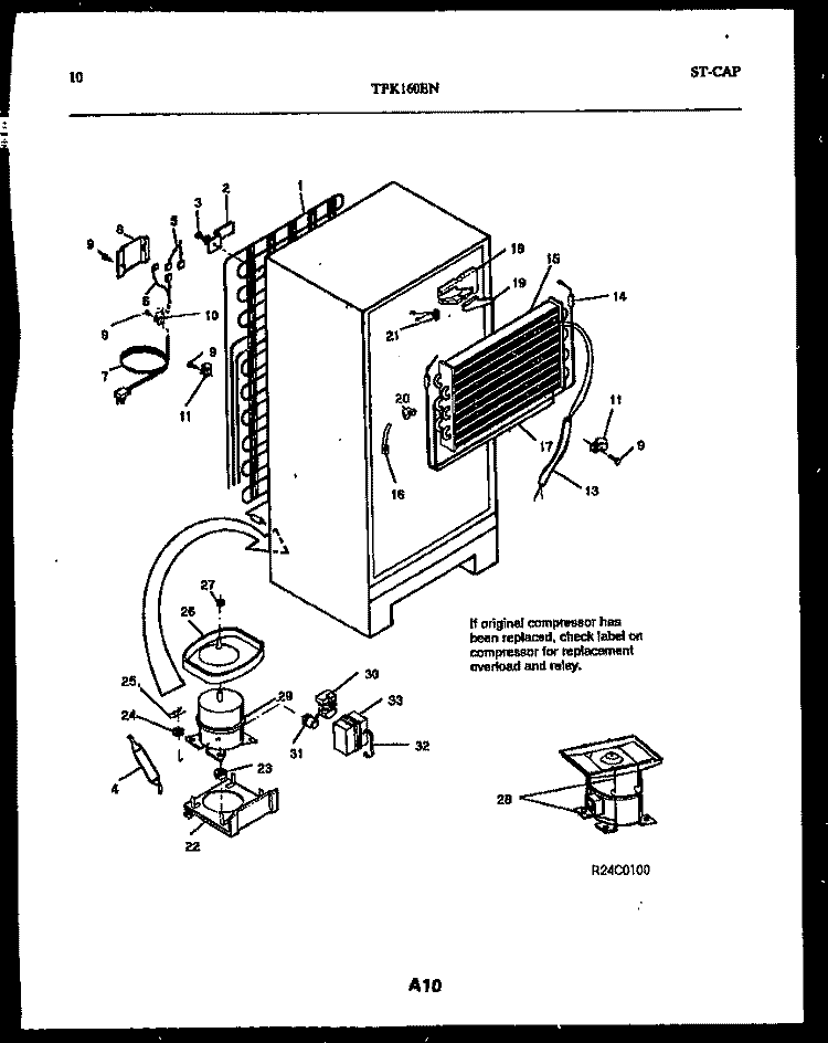 SYSTEM AND AUTOMATIC DEFROST PARTS Diagram and Parts List for TPK160EN5D  Kelvinator Refrigerator