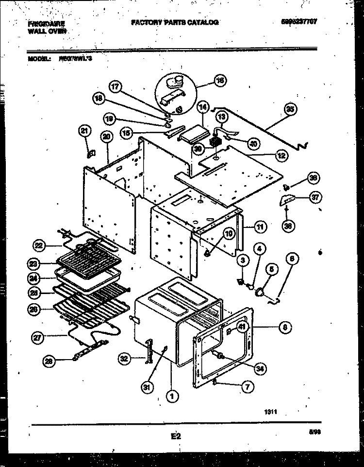 BODY PARTS Diagram and Parts List for REG78WL3  Frigidaire Wall Oven