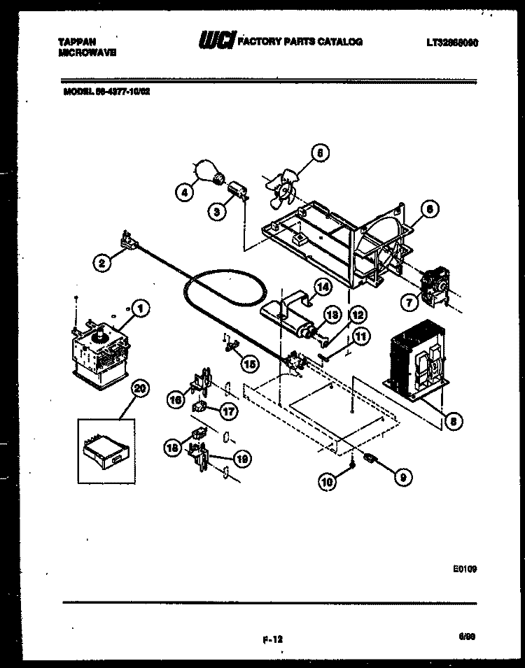 POWER CONTROL Diagram and Parts List for 56-4377-10-02  Tappan Microwave
