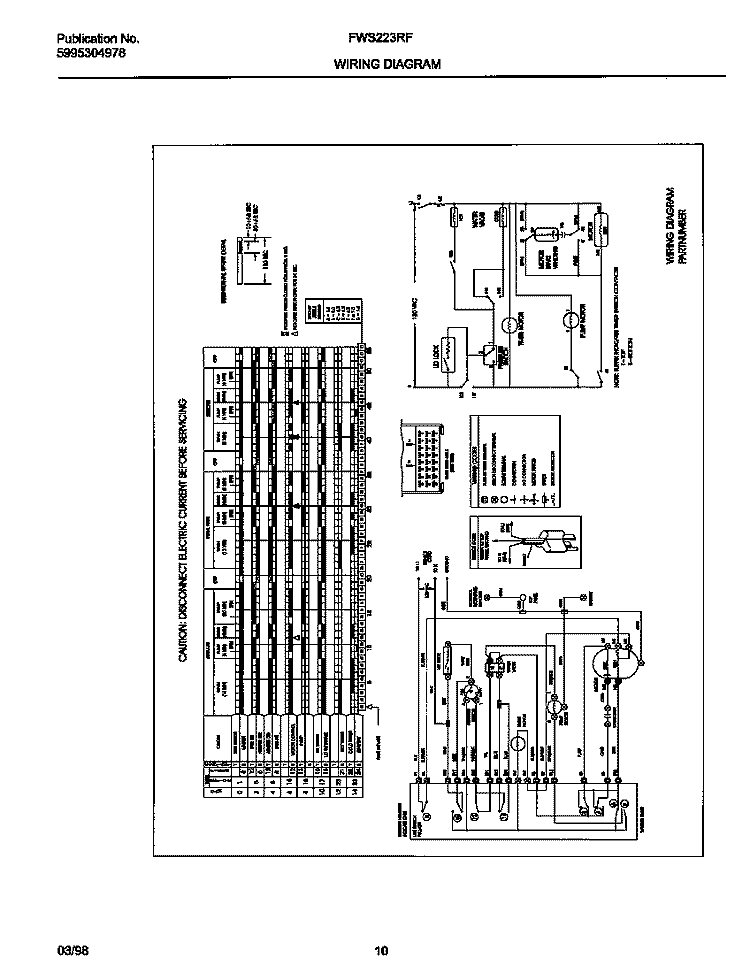 WIRING DIAGRAM Diagram and Parts List for FWS223RFS0  Frigidaire Washer