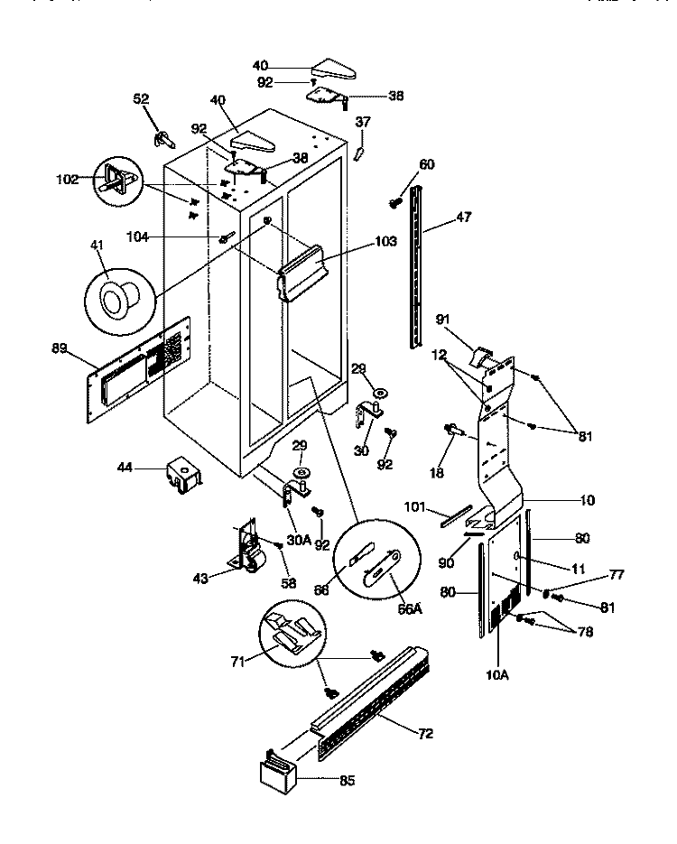CABINET Diagram and Parts List for GRS22WNCD1  Gibson Refrigerator