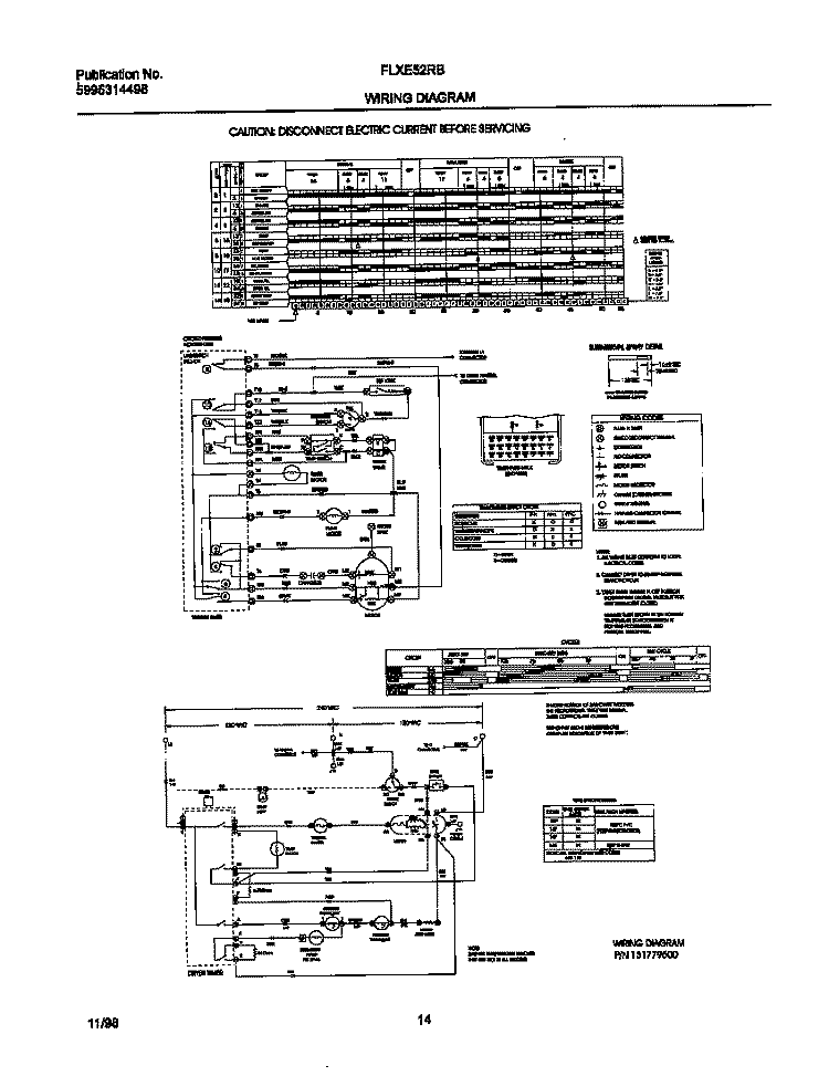 131779500 WIRING DIAGRAM Diagram and Parts List for FLXE52RBT8  Frigidaire Washer Dryer Combo