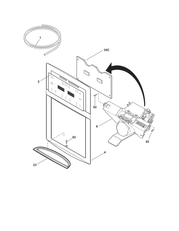 Ice & Water Dispenser Diagram and Parts List for FFSC2323LE6  Frigidaire Refrigerator