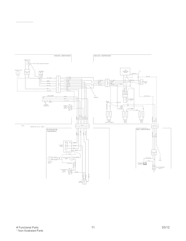 Wiring Diagram Diagram and Parts List for FFTR1515LW7  Frigidaire Refrigerator