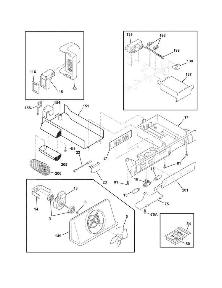 Controls Diagram and Parts List for E23CS78HPS7  Electrolux Refrigerator