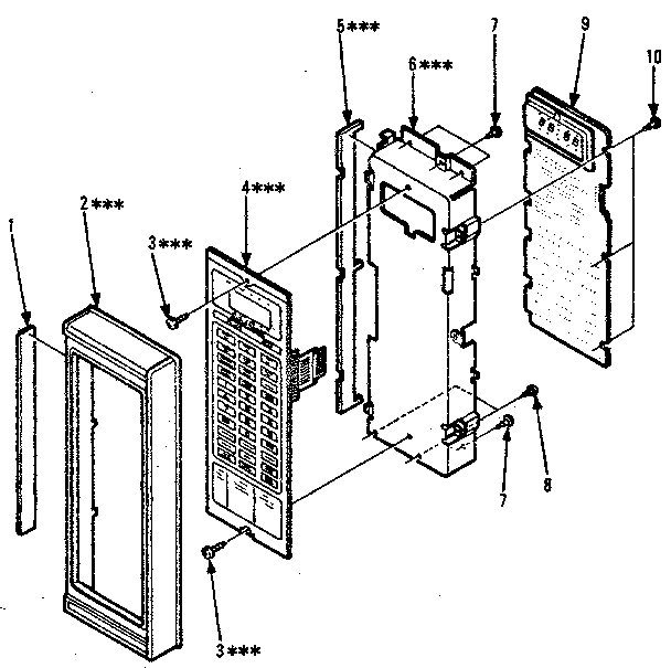 Control Panel Parts Diagram and Parts List for 5648698511  Kenmore Microwave