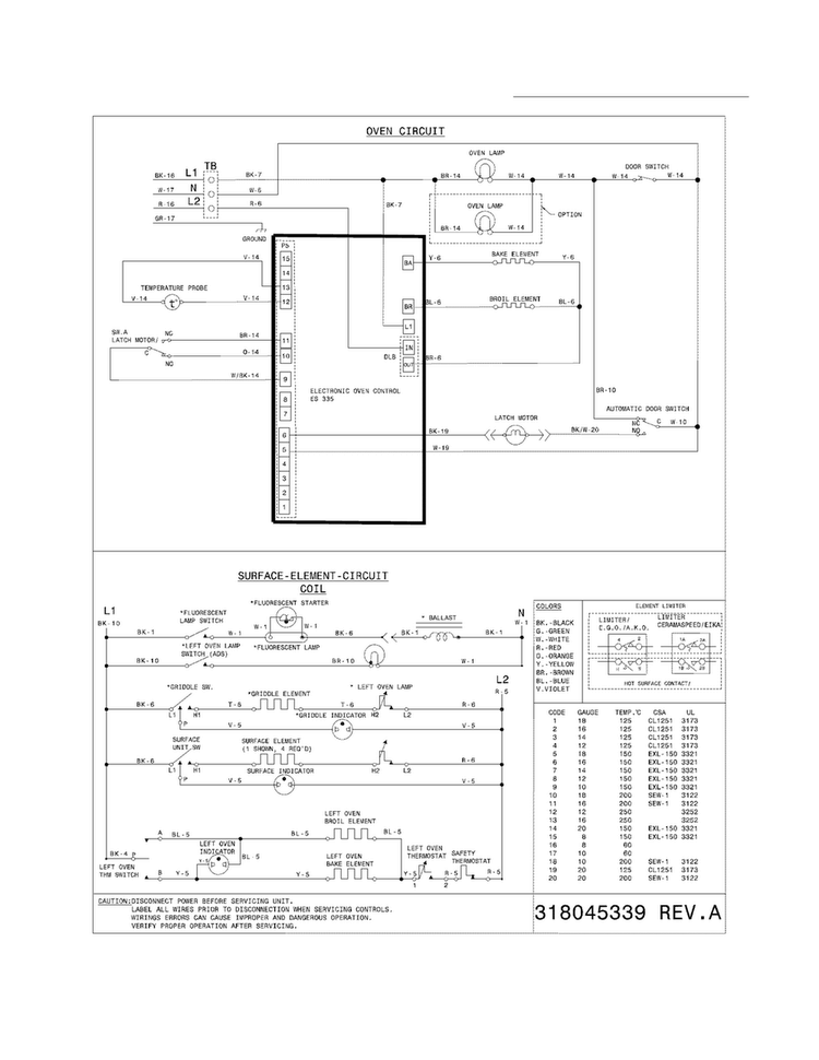 Wiring Diagram Diagram and Parts List for FFEF4017LBC  Frigidaire Range